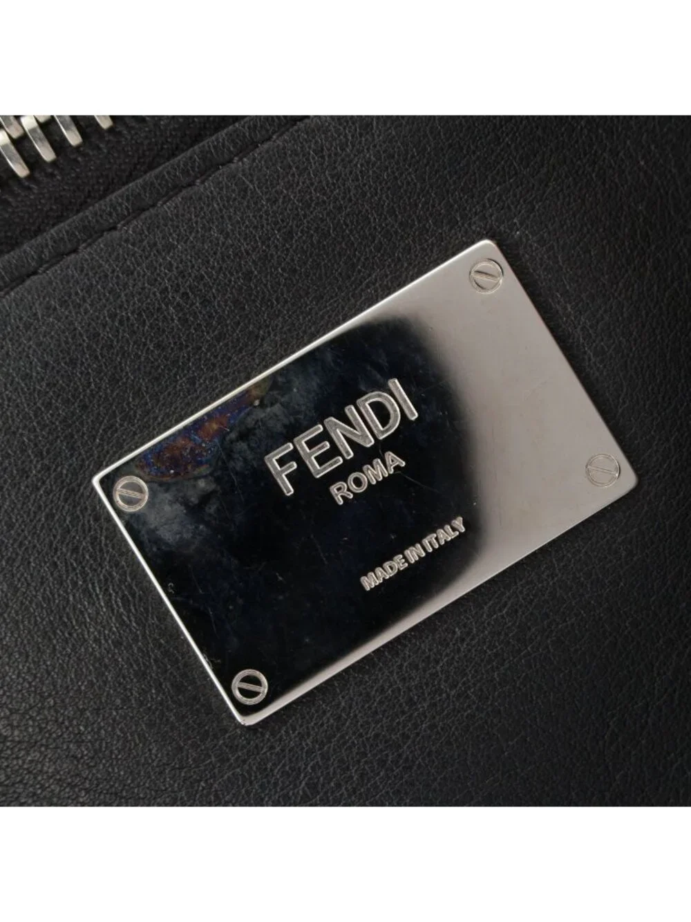 Fendi Peekaboo Leather 2-Way Shoulder Business Bag Indigo